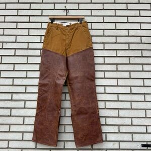 Vintage Saf-T-Bak Wood’s Edge Bird Upland Game Hunting Pants Leather Chaps 32”